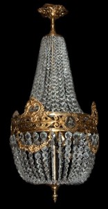 4250828394683 - Barock HÃ¤ngeleuchte Glas Kristall   Gold - HÃ¶he 90 cm Durchmesser 40 cm - Decken Leuchte Antik Stil