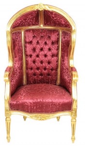 4250828394904 - Barock Kinder Thron Sessel Bordeaux Muster  Gold - Ballon Sessel Barock MÃ¶bel