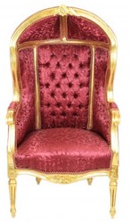 4250828394904 - Barock Kinder Thron Sessel Bordeaux Muster  Gold - Ballon Sessel Barock MÃ¶bel