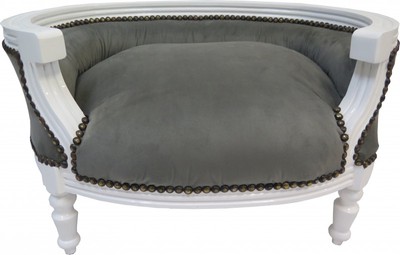 4250828395253 - Casa padrino Barock Hunde & Katzen Sofa Grau Weiss Hundebett & Katzenbett 4250828395253 - Casa padrino Barock Hunde & Katzen Sofa Grau Weiss Hundebett & Katzenbett
