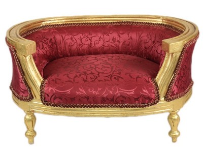 4250828395307 - Barock Hunde & Katzen Sofa Bordeaux Muster Gold - Hundesessel Sitz Hundebett Katzenbett Hund Katze Möbel 4250828395307 - Barock Hunde & Katzen Sofa Bordeaux Muster Gold - Hundesessel Sitz Hundebett Katzenbett Hund Katze Möbel