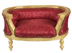 4250828395307 - Barock Hunde & Katzen Sofa Bordeaux Muster Gold - Hundesessel Sitz Hundebett Katzenbett Hund Katze Möbel 4250828395307 - Barock Hunde & Katzen Sofa Bordeaux Muster Gold - Hundesessel Sitz Hundebett Katzenbett Hund Katze Möbel