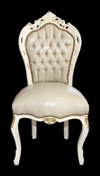 4250828395666 - Barock Esszimmer Stuhl Creme Gold Lederoptik Mod1 - Möbel Antik Stil - Limited Edition 4250828395666 - Barock Esszimmer Stuhl Creme Gold Lederoptik Mod1 - Möbel Antik Stil - Limited Edition