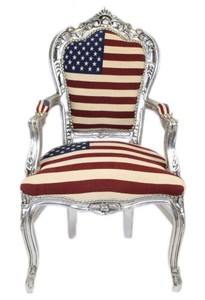 4250828395772 - Barock Esszimmer mit Armlehnen USA Silber Antik Stil 4250828395772 - Barock Esszimmer mit Armlehnen USA Silber Antik Stil