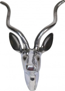 4250828395819 - Designer Geweih Deko Bock aus poliertem Aluminium - Wandfigur - Geweih - Wandgeweih
