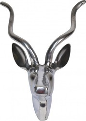4250828395819 - Designer Geweih Deko Bock aus poliertem Aluminium - Wandfigur - Geweih - Wandgeweih