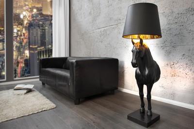 4250828396021 - Luxus Stehleuchte Pferd Schwarz HÃ¶he 130 cm Leuchte - Luxury Collection Pferde Leuchte - Horse Lamp
