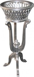 4250828396106 - Barock Pflanzentopfständer aus Holz Silber Antik-Look - Blumentopfständer Blumenständer 4250828396106 - Barock Pflanzentopfständer aus Holz Silber Antik-Look - Blumentopfständer Blumenständer