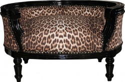 4250828396113 - Barock Hunde & Katzen Sofa Leopard   Schwarz Hundebett & Katzenbett