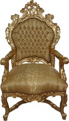 4250828396175 - Barock Luxus Thron Sessel Gold Muster Gold mit Bling Bling Glitzersteinen - Unikat - Barock MÃ¶bel Thron KÃ¶nigssessel - Limited Edition