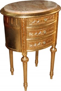 4250828396212 - Barock Kommode Gold mit Marmorplatte H 70 cm B 52 cm - Nachttisch Konsole 4250828396212 - Barock Kommode Gold mit Marmorplatte H 70 cm B 52 cm - Nachttisch Konsole