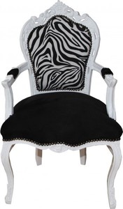 4251549394099 - Casa padrino Barock Esszimmer Stuhl Schwarz Zebra Weià mit Armlehnen - Limited Edition 4251549394099 - Casa padrino Barock Esszimmer Stuhl Schwarz Zebra Weià mit Armlehnen - Limited Edition