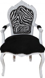 4251549394099 - Casa padrino Barock Esszimmer Stuhl Schwarz Zebra Weià mit Armlehnen - Limited Edition 4251549394099 - Casa padrino Barock Esszimmer Stuhl Schwarz Zebra Weià mit Armlehnen - Limited Edition