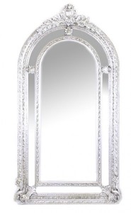 4250828396366 - Riesiger Luxus Barock Wandspiegel Silber Versailles 210 x 115 cm - Massiv und Schwer - Silberner Spiegel