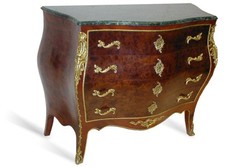 4250828397004 - Barock Kommode mit Marmorplatte Mahagoni Braun mit goldenen Metallapplikationen 115 cm - Hotel Collection