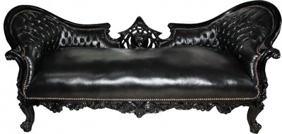 4250828397240 - Barock Sofa Vampire Schwarz Schwarz - Limited Edition - Lounge Couch 4250828397240 - Barock Sofa Vampire Schwarz Schwarz - Limited Edition - Lounge Couch