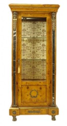4250828397387 - Empire Vitrine Vogelaugenahorn 180 x 80 cm - Handgefertigt aus Massivholz - Barock Vitrinenschrank