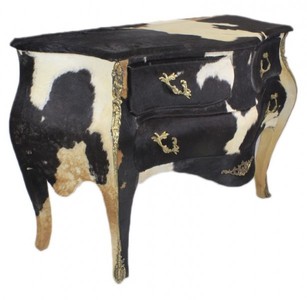 Casa Padrino Baroque chest Cowhide Black / White 120 cm - Furniture antique style – Bild 2