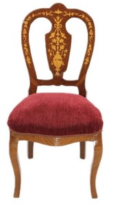4250828397462 - Barock Luxus Esszimmer Stuhl Bordeaux   Mahagoni Intarsien - Antik Stil - MÃ¶bel