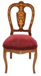 4250828397462 - Barock Luxus Esszimmer Stuhl Bordeaux   Mahagoni Intarsien - Antik Stil - MÃ¶bel