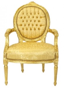 4251760301722 - Barock Medaillon Salon Stuhl Gold Muster   Gold - MÃ¶bel Antik Stil