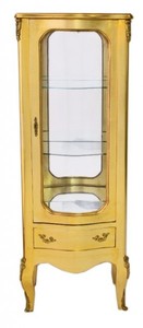 4250828397882 - Barock Vitrine Gold 130 cm - Vitrinenschrank - Wohnzimmerschrank