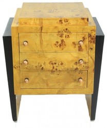 4250828398100 - Art Deco Kommode Vogelaugenahorn Schwarz - Handgefertigter Massivholz Nachttisch - Art Deco Möbel 4250828398100 - Art Deco Kommode Vogelaugenahorn Schwarz - Handgefertigter Massivholz Nachttisch - Art Deco Möbel