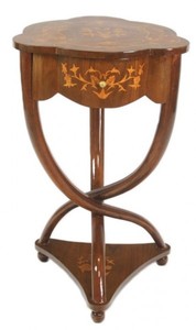 4250828398148 - Biedermeier Schubladen Schrank Mahagoni Intarsien - Handgefertigt aus Massivholz - Nachtschrank Nachttisch Kommode