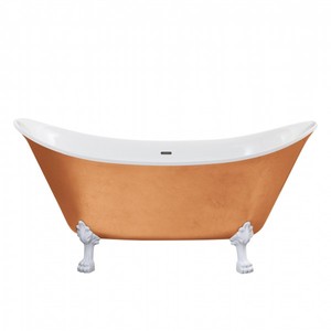 4250828398322 - Jugendstil Badewanne freistehend Kupfereffekt Modell He-Lyd 1730mm - Freistehende Retro Antik Badewanne Barock Stil
