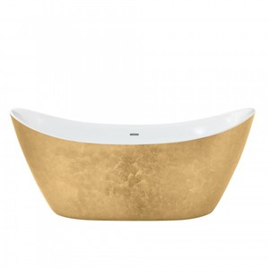 4250828398346 - Art Deco Badewanne freistehend Gold Modell He-Hyl 1730mm - Freistehende Retro Antik Jugendstil Badewanne