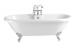 4250828398407 - Jugendstil Badewanne freistehend WeiÃ Modell He-Bab 1495mm - Freistehende Retro Antik Badewanne Barock Stil
