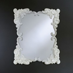 4250828399664 - Barock Wandspiegel Antik Stil WeiÃ 92 x 110 cm - Barocker Spiegel AntikweiÃ