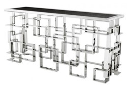 4251287700565 - Art Deco Luxus Konsole Edelstahl Nickel Finish mit Granitplatte 150 x 60 x H 77 cm - Konsolen Tisch - Sekretär Konsole - Telefontisch - Hotel Möbel 4251287700565 - Art Deco Luxus Konsole Edelstahl Nickel Finish mit Granitplatte 150 x 60 x H 77 cm - Konsolen Tisch - Sekretär Konsole - Telefontisch - Hotel Möbel