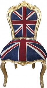 4251287701029 - Barock Esszimmer Stuhl Union Jack Gold - Möbel Antik Stil 4251287701029 - Barock Esszimmer Stuhl Union Jack Gold - Möbel Antik Stil