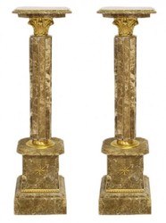 4251287701876 - Barock Marmor SÃ¤ulen Set Grau-Braun   Gold - Marmor SÃ¤ule (2 Stk)