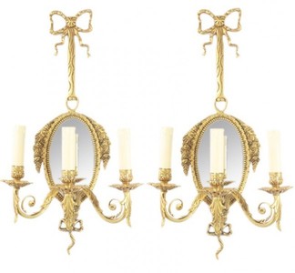 4251287701913 - Barock Wandleuchten Set Gold mit Spiegel - Wandlampe Wand Beleuchtung (2 Leuchten)