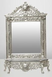 4251287701937 - Luxus Barock Spiegelkonsole Silber Lion - Luxus Wohnzimmer MÃ¶bel Konsole mit Spiegel LÃ¶wenkopf
