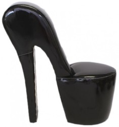 4251287702118 - High Heel Sessel Schwarz Lack Luxus Design - Designer Sessel - Club MÃ¶bel - Schuh Stuhl Sessel