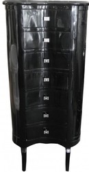 4251287702156 - Barock Kommode Schwarz Hochglanz mit 7 Schubladen Oval - Antik Stil 4251287702156 - Barock Kommode Schwarz Hochglanz mit 7 Schubladen Oval - Antik Stil