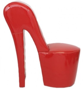 Casa Padrino High Heel Red High Gloss Armchair Luxury Design