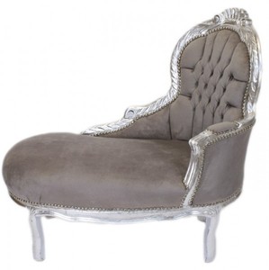4251287702293 - Barock Kinder Chaiselongue Grau   Silber Mod2 -  Barock MÃ¶bel