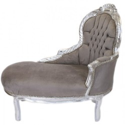 4251287702293 - Barock Kinder Chaiselongue Grau   Silber Mod2 -  Barock MÃ¶bel