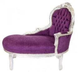 4251287702309 - Barock Kinder Chaiselongue Lila   Silber Mod2 -  Barock MÃ¶bel