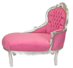 4251287702316 - Barock Kinder Chaiselongue Rosa   Silber Mod2 -  Barock MÃ¶bel
