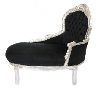 4251287702323 - Barock Kinder Chaiselongue Schwarz   Silber Mod2 -  Barock MÃ¶bel