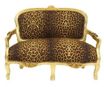 4252006227424 - Barock Kinder Sitzbank Leopard Gold Antik Stil Kinder Sofa 4252006227424 - Barock Kinder Sitzbank Leopard Gold Antik Stil Kinder Sofa
