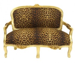4252006227424 - Barock Kinder Sitzbank Leopard Gold Antik Stil Kinder Sofa 4252006227424 - Barock Kinder Sitzbank Leopard Gold Antik Stil Kinder Sofa