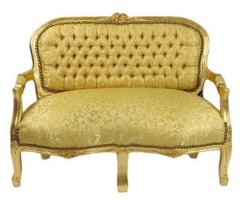 4251287702347 - Barock Kinder Sitzbank Gold Muster   Gold Antik Stil Kinder Sofa