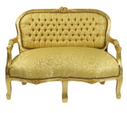 4251287702347 - Barock Kinder Sitzbank Gold Muster   Gold Antik Stil Kinder Sofa