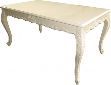 4251287702538 - Barock Esstisch Creme Hochglanz - Esszimmer Tisch - alle GrÃ¶ssen